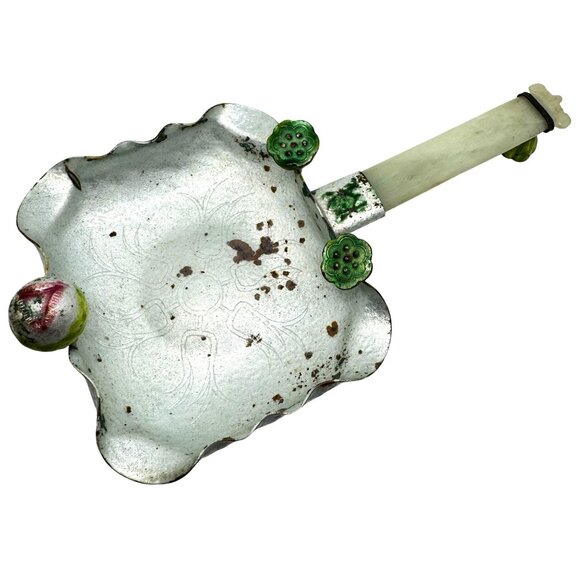 Chinese Serpentine Handled Cloisonne Enamel Brush Washer Early 20th c 9